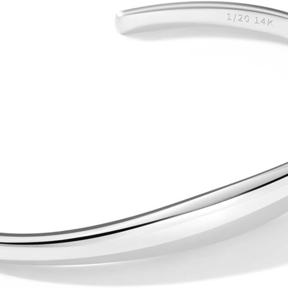 Gold Silver Cuff Bracelets Set 14K Plated Adjustable Lightweight Elegant - Picture 1 of 8